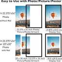 JCJMY 22.375x34 Picture Frame with 20x30 Mat, Display Photo 20x30 with Mat or 22.375 x 34 Without Mat, Wall Hanging Large 22.375 by 34 Poster Frame with Plexiglass, Black