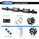 300mm/ 11.81 inch HGR20 Linear Guide kit,2pcs 300mm hgr20 Linear Rail with 4pcs HGH20CA Carriage Block and End Stop Block