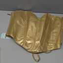 WERFORU Women PU Leather Corset Top for Date Night Party Lace-up Tied Zipper Going Out Sexy Bustier (Large)