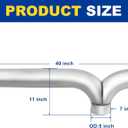 Universal 5" Exhaust Elbow Splitter Pipe, 5" Inlet (OD) 5" Outlet (OD), Aluminized Y Pipe