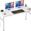 Need Folding Desk, 54 inch Large Computer Desk for Home Office, No Install Needed Study Student Writing Table Desk Workstation, White