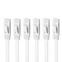 Yauhody CAT 6 Ethernet Cable 5ft 6-Pack White, High Speed Solid Flat CAT6 Gigabit Internet Network LAN Patch Cords, Bare Copper Snagless RJ45 Connector for Modem, Router, Computer (5ft 6 Pack, White)