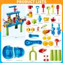 3-Tier Water Table for Kids Ages 3-5 4-8 Toddlers Outdoor Summer Water Table Beach Toys Kids Activity Sensory Table Toddler Sand Box Play Table with Rain Showers Splash Pond for Boys Girls