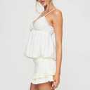 Women Y2K Cami Shirt Sexy V Neck Sleeveless Peplum Crop Top Spaghetti Strap Babydoll Tank Tops Going Out Camisole