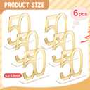 Threehoney 6 Pcs Mirror Gold 50th Birthday Decorations for Men and Women Acrylic Anniversary Decorations Table Numbers Centerpieces for Birthday Party