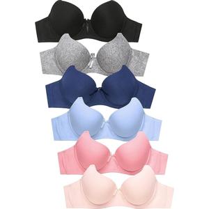 EAG Bras for Women Pack of 6, Casual Wear Lace & Plain Underwire Bra Pack for Women, Everyday Bras Bundle, Various Styles (40) 40C, #65-1 (3 Hooks)