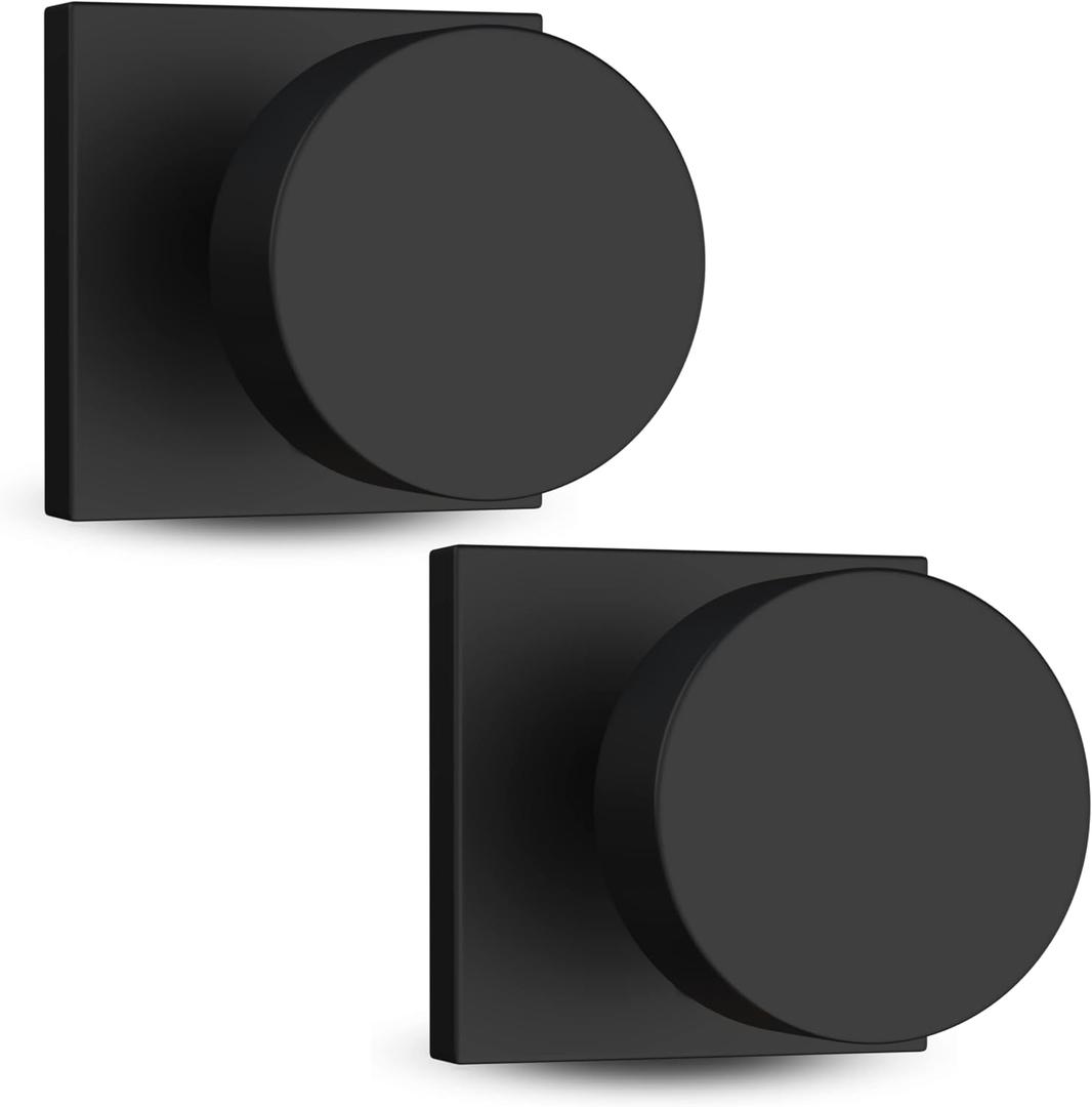 Mega Handles SUANA Dummy Door Knob for Hallway, Closet and Bathroom, Reversible Heavy Duty Design Door Knobs, Fits All Standard Door Sizes, Screws Included - Matte Black (2 Pack) (Black Matte)