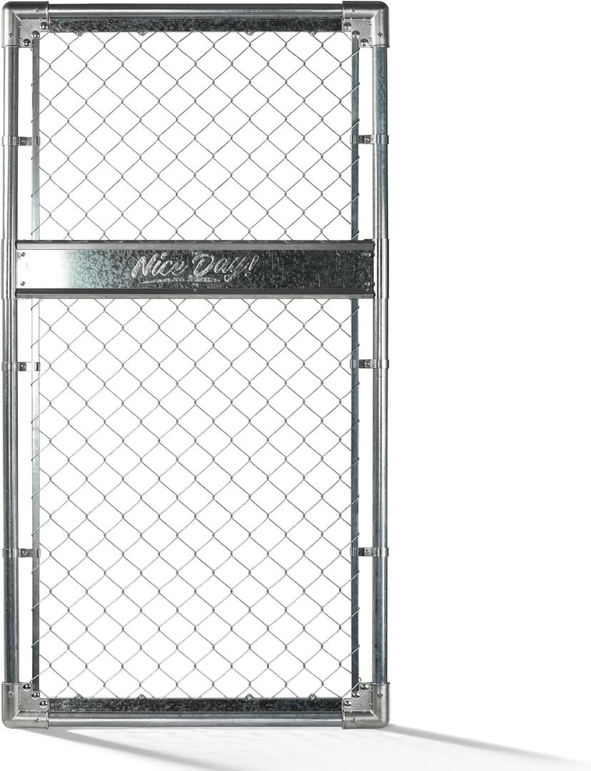 3x5FT(31.5"W x 59.0"H) Heavy Duty Chain Link Gate Easy Installation, Galvanized Steel Chain Link Gate Kit for Yard丨Pet Enclosure丨Backyard（Includes Galvanized Steel Pipes）