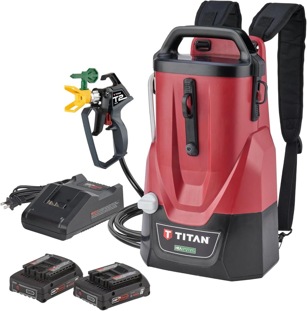Titan 2441251 ControlMax 1650 18V Cordless High Efficiency Airless Paint Sprayer, HEA Technology Decrease Overspray by up to 55%, Cordless Allows You to go Anywhere