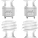 JACKYLED UL-Listed 13w Gu24 CFL Light Bulbs 2700k T2 Spiral Gu24 Base 2-Prong Light Bulb Warm White Fluorescent Light Bulbs Indoor Use (4-Pack)