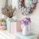 Kathfly 2 Pcs Easter Bunny Figurine Decorations Resin Bunny with Glasses Farmhouse Rabbit Wearing Glasses Rustic Antique Table Centerpiece for Easter Couple Gifts Home Office Table Decorations, 7.9"