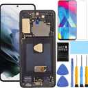 ZTOOYO AMOLED for Samsung Galaxy S21 Plus Screen Replacement with Frame for Samsung S21+ Screen Replacement kit SMG996u SMG996b LCD Digitizer Display Touch Screen Assembly with Tools 6.7 inch Black
