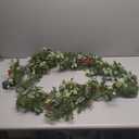 Fall Garland with Lights,Eucalyptus Garland with Berries Pumpkins PineconeFarmhouse Mantle Table Garlands for Thanksgiving Christmas Home Decor