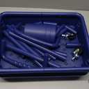 JIUYOTREE 3-Tier Plastic Rolling Storage Cart Utility Cart with Extra Hanging Cups Handles Lockable Wheels for Living Room Bathroom Kitchen Office Blue