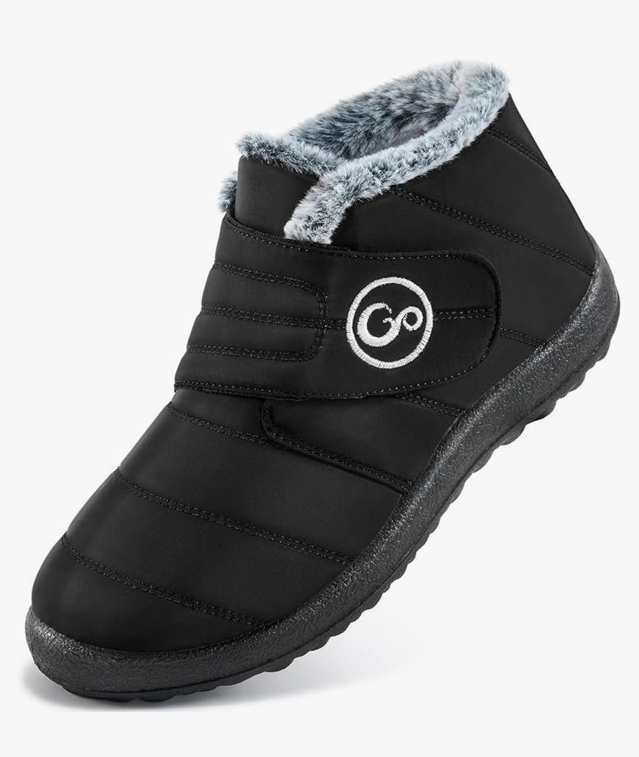 Almusen Womens Winter Snow Boots: Comfortable Lightweight Warm Fur Lined Women Ankle Booties Waterproof Non Slip Hook Loop Outdoor Shoes