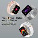 Smart Watch for Women Men(Answer/Make Calls) 1.85" HD Fitness Tracker Smartwatch for Android iPhone with Steps Tracking/Heart Rate/Sleep Monitor, 120+ Sports Modes IP68 Waterproof, Silver/3 Bands