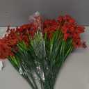 Lnoicy 24 Pcs Artificial Flowers for Outdoor,Plastic Flowers Decoration, UV Resistant Faux Flowers Shrubs, Artificial Plants for Indoor Outside Garden Home Wedding Farmhouse(Red)
