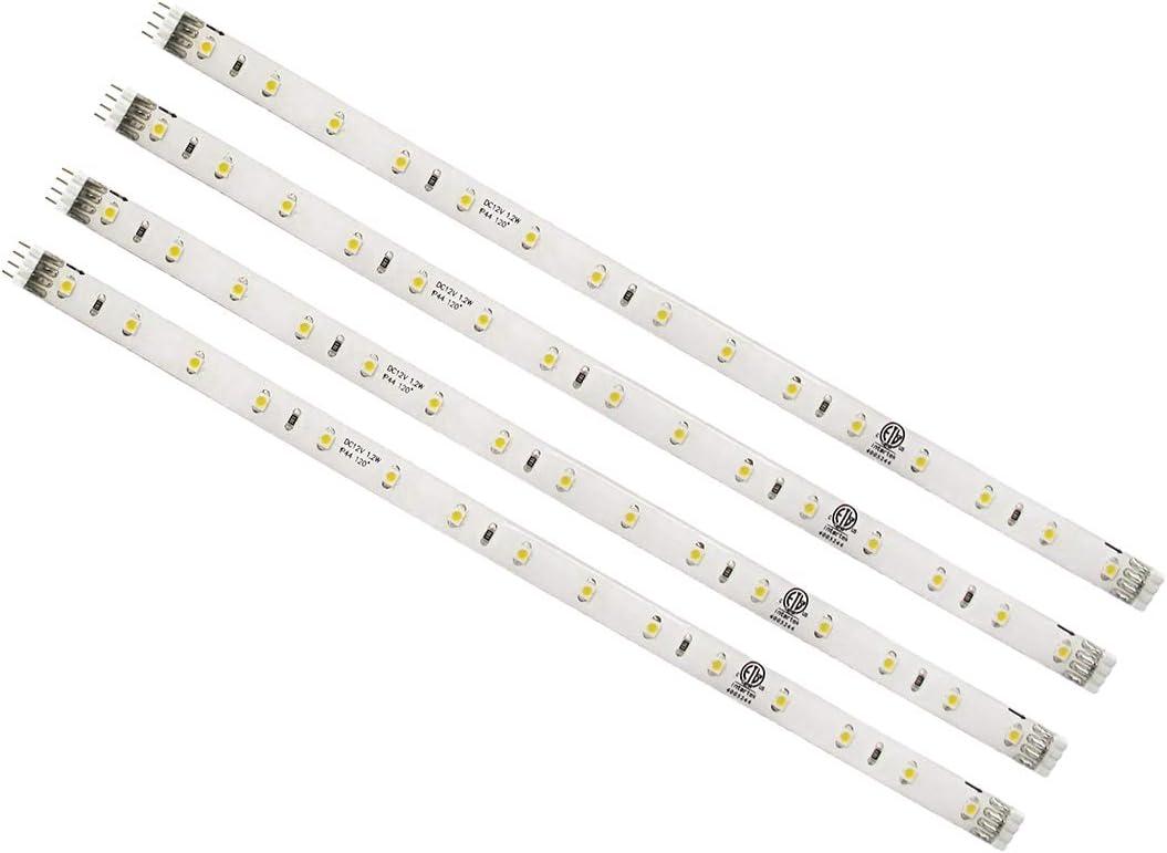 Bazz JUL10WM4 Under-Cabinet Strip Light, LED, Linkable, Cuttable, 10-in, White, 4 Piece