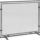 Pilgrim Home & Hearth 18251 Sinclair Single Panel Fireplace Screen, Natural Iron 39”W x 31”H, 21 Lbs