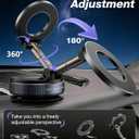 Vacuum Magnetic Phone Holder for Car,2800gf Strong Magnetic Phone Mount,360 Adjustable & Reinforced Suction Cup for Dashboard/Mirror,Car Phone Holder Compatible with iPhone AndroiDeep Black