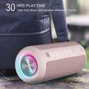 Ortizan Portable Bluetooth Speakers, IPX7 Waterproof Wireless Speaker with 24W Loud Stereo Sound, Deep Bass, Bluetooth 5.3, RGB Lights, Dual Pairing, 30H Playtime for Home, Outdoor, Party, Pink