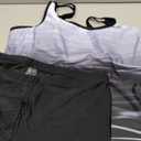 Arolina Tankini Swimsuits for Women Tummy Control Two Piece Bathing Suits Flowy Swim Tops with Boy Shorts (18 Plus, White-black Gradient)