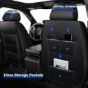 AOMSAZTO Front Seat Covers Fit for Chevrolet Chevy Silverado GMC Sierra 2007-2025 2026 1500 2500HD 3500HD Leather Truck Car Seat Covers (2 PCS Front,Black)
