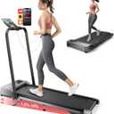 2-in-1 Foldable Treadmill with 3-Level 10% Incline, Walking Pad for Home Small Office, Compact Portable Under Desk Treadmill with Handle,Dual LED Display, APP & Remote, 300 lbs Capacity (Gray)