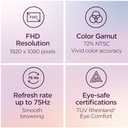 Lenovo D27-40 Monitor - All-in-One Monitor - 27" FHD Display - 75Hz Refresh Rate - Natural Low Blue Light - AMD FreeSync - 0.4ms MPRT - Raven Black - Tilt Stand