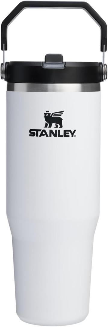 STANLEY IceFlow 2.0 Flip Straw Tumbler with Handle 30 oz | Twist On Lid and Flip Up Straw | Leakproof Water Bottle | Insulated Stainless Steel | BPA-Free | Chalk