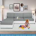2025 Stretch Cushion Cover for Sofa, Individual Couch Sofa Seat Covers Removable & Washable, Sectional Couch Cushion Slipcover Replacement, Unique Fashion Pattern Soft Cozy Durable (3Pc, Light Gray) (Promo- Light Grey)