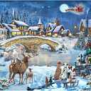 CGRLVDXW Christmas Puzzles 500 Piece, Christmas Night in Winter 500 Piece Puzzles, Jigsaw Puzzle for Adults Challenging Perfect for Holiday 27x 20inch