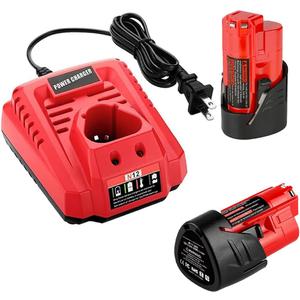 ANTRobut 2 Pack 3500mAh Replacement 12V Lithium Battery + Rapid Charger for 12V Battery 48-11-2411 48-11-2420 48-11-2401 48-11-2402
