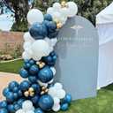 7.2FT Wedding Arch Cover Stretchy Fitted Arch Cover Round Top Stand Covers Double-Side Chiara Cover Backdrop Cover for Wedding Birthday Party Ceremony Baby Shower Decoration(Dusty Blue)