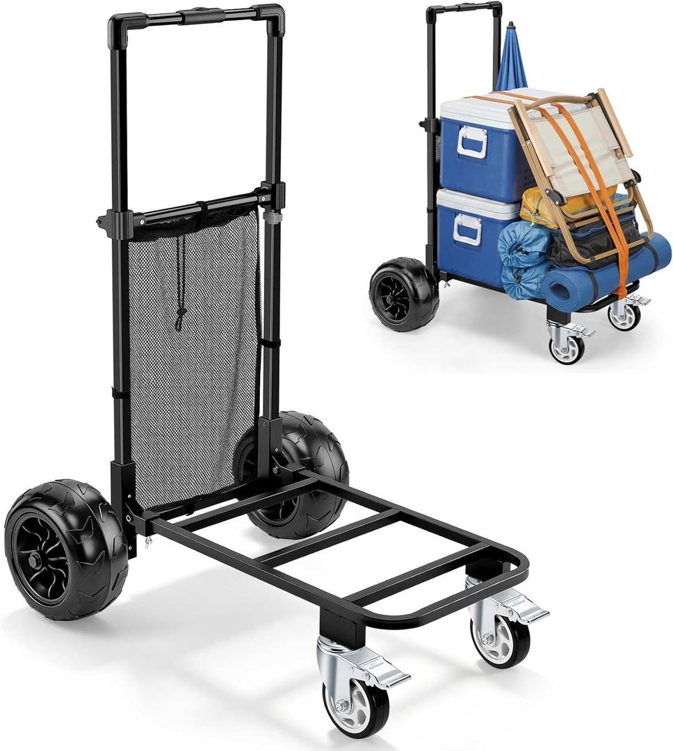 KEDSUM Beach Cart with Big Wheels for Sand, 9-Inch All Terrain Dolly,330LBS