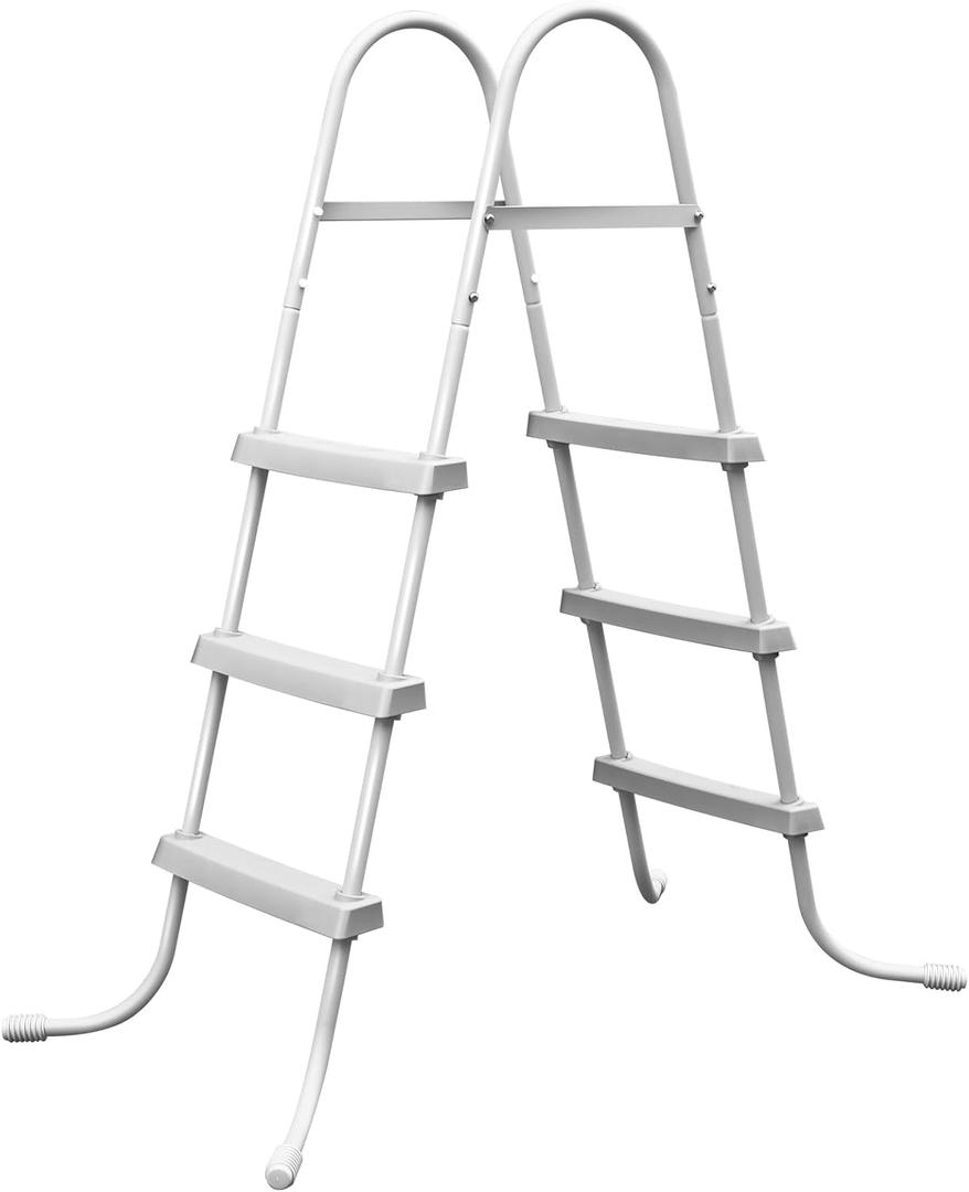 Above Ground Pool Ladder, Heavy Duty Luxury Pool Ladder, Corrosion Resistant Metal Frame, Suitable for Pools up 42 Inches tdeep Above Ground, Easy to Assemble and Climb,Anti Slip