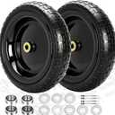 13" Flat Free Wheels Replacement for GOR Garden Cart Tires
4.00-6 Solid Tires with 5/8" & 3/4" Bearings ,300 lb Static Load, Non-Deforming Universal Fit for Hand Trucks/Garden Carts