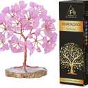 FASHIONZAADI Rose Quartz Crystals Tree, Crystals and Healing Stones, Pink Crystal Tree, Office Decor for Women, Birthday Gifts for Women, Crystal Decor, Spiritual Gifts