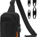 Peicees Small Anti Theft Sling Bag with Zipper Clip for Men Women, Waterproof Mini Crossbody Chest Bag for Travel Work Sport