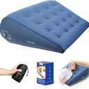 Luxtude Inflatable Wedge Pillow for Sleeping, Travel Wedge Pillow for Acid Reflux Relief, Sleep Apnea, Adjustable Bed Wedges Pillows for Back Pain Relief, Post-Surgery, Snoring and Leg Support, Blue 