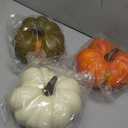 Thyle 3 Pcs Large 7" Artificial Pumpkin Decor 3D Faux Foam Harvest Pumpkins