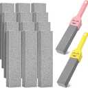 WISYOK 12 Pack Toilet Pumice Stone with 2 Handle, Hard Water Ring Calcium Buildup Remover, Grey Pumice Stone for Bathroom, Sink, Bathtub, Pool, Grill Cleaning