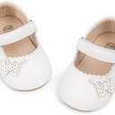 Meckior Infant Baby Girl Sandals Soft Non-Slip Rubber Sole Handmade Princess Wedding Dress Shoes Toddler First Walkers (White, 12-18M)