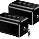 Uniclife 2 Pack Acrylic Donation Box for Fundraising, Black Suggestion Box with Slot and Lock, Desktop Ballot Box Tip Jar, Storage Container for Voting Comment Collection, 7.3" x 4.5" x 3.9"