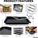 5 Pack Catering Trays with Lids – 15" Serving Tray with Lid, Heavy Duty Recyclable Plastic Party Platters for Catering, Buffet, Picnics & Events – Food Trays with Clear Lid (15.35 × 11.42 × 2.95 inch)