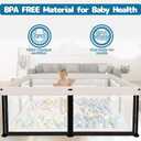TOREVSIOR Foldable Baby Playpen with Mat, 50"50" Collapsible Play Pen for Babies and Toddlers, Indoor & Outdoor Kids Safety Play Pen, Portable Play Yard, Foldable Baby Playpen with 50 Ocean Balls