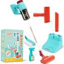 CAPAKIDS Kids Vacuum Cleaning Toy Set, Kids Vacuum That Really Works with Real Suction Light & Sounds Effects, Durable Toy Vacuum Toddler Cleaning Set as Gifts for Children Age 3+