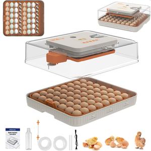 HOWOOlUA 56 Egg Incubator for Hatching Eggs with Auto Turn, Temp & Humidity Control, Built-in Candler Large Capacity Egg Incubator for Chicken Duck Goose Eggs