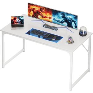 PRAISUN 48 X 24 Inch Computer Desk with Deeper Desktop, Gaming Office Writing Work Desk for Home Office, Study, Bedroom, Work from Home, Metal Frame, White, 47*23.6inch