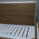 ChooChoo Farmhouse Coffee Table, Rustic Vintage Living Room Table with Shelf, 40 White